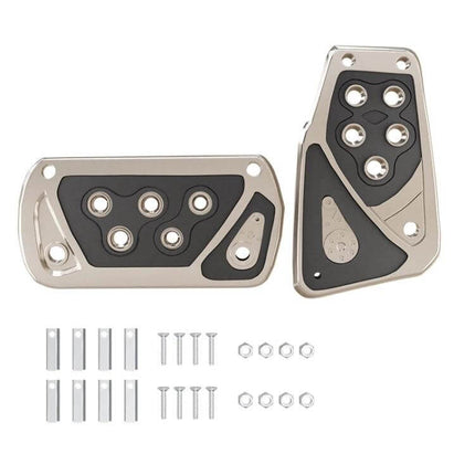 Car Brake Pedal For Safe Daily Driving With Anti Skid Metal - metal anti-skid brake pedal set with enlarged textured surface and mounting hardware