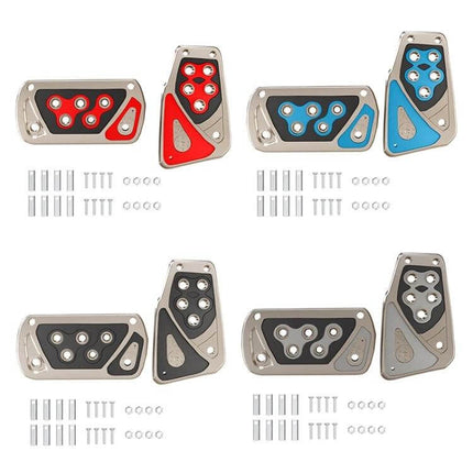 Car Brake Pedal For Safe Daily Driving With Anti Skid Metal - metal anti-skid pedal set in red blue black options with mounting hardware