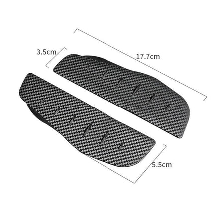 Protective Rear View Mirror Rain Shield with Carbon Fiber Design – pair of carbon-fiber pattern PVC rain shields (17.7cm x 5.5cm) for side mirrors