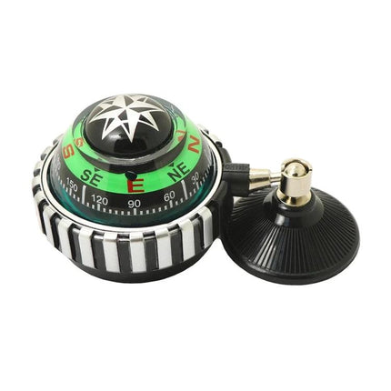 Handy Car Compass with Suction Cup for Daily Commutes mounted on dashboard, compact directional backup for driving