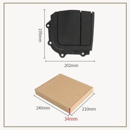 Convertible Rear Platform Cover Right Side Replacement - OEM-style right rear platform cover for BMW E93, dimensions 202x195mm, packaged 240x210x34mm