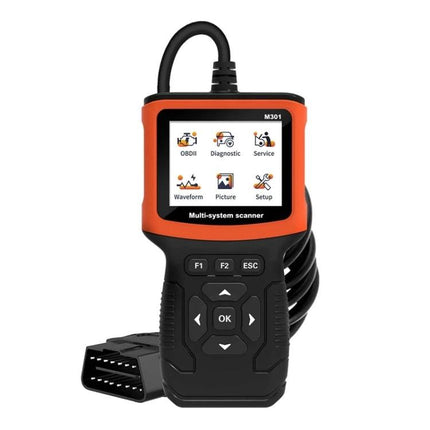 Handy Device for Everyday Car Diagnostics and Maintenance - compact OBDII multi-system scanner with screen and cable