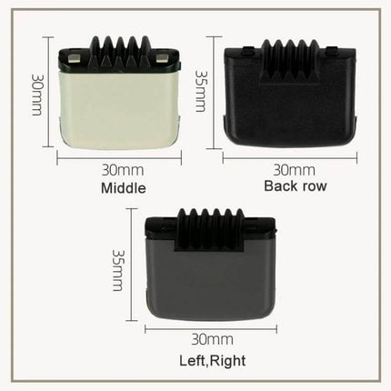 Air Outlet Paddle Black For Car Interior Replacement - three vent paddle views with dimensions 30x35mm for middle, back row, left/right