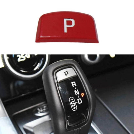 Gear Shift Button Cover for Land Rover Range Rover Jaguar Left Drive red P cap protecting shift button in left-drive interior