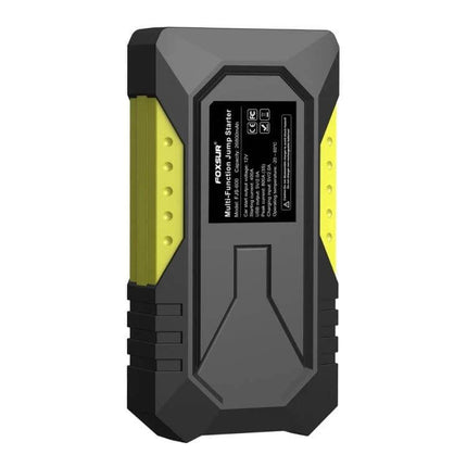 FOXSUR Portable Emergency Car Jump Starter Power Supply compact black and yellow jump starter for vehicles and devices