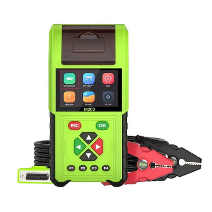 JDiag Tool for Everyday Motorcycle Maintenance Checks handheld green diagnostic device with battery clamps and color screen