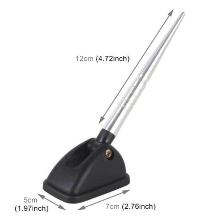 Durable Car Roof Antenna Mast for Improved Radio Reception decorative silver mast on black base, 12cm length, easy attach car roof accessory