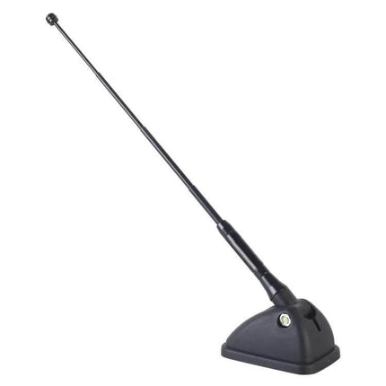 Telescopic Car Roof Antenna for Enhanced Radio Reception - sleek black telescoping antenna with adhesive base for easy roof or trunk installation
