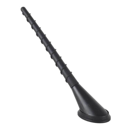 Durable Aluminum Car Roof Antenna Mast for Radio Use - black spiral design with adhesive base for easy roof or trunk installation