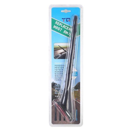 Durable Aluminum Car Roof Antenna Mast for Radio Use - adhesive base replacement mast in retail packaging