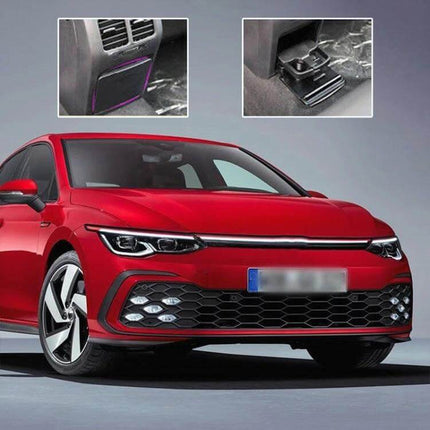 Cup Holder Bracket For VW Golf Everyday Beverage Support - red VW Golf with installed cup holder bracket matching interior trim
