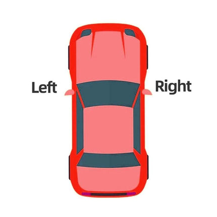 Left Side Turn Signal Light for Mercedes-Benz C Class W204 installed on top-view red car showing left and right sides, replacement part for improved visibility