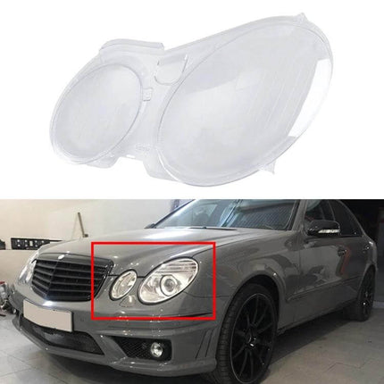 Mercedes-Benz E-Class Left Headlight Protective Cover clear polycarbonate driver-side headlamp shield for protection against debris and UV