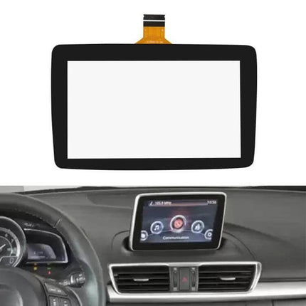 Vehicle Touch Screen Display for Mazda Axela 2014 to 2016 Models replacement touchscreen showing blank display and dashboard installation