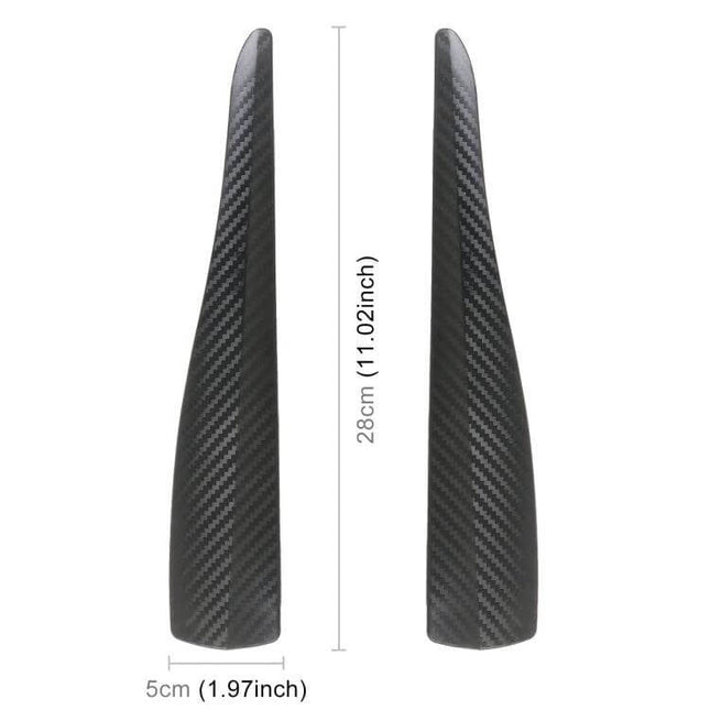 Carbon Fiber Silicone Bumper Strip for Car Door Protection - pair of 28cm carbon fiber textured silicone door edge protectors