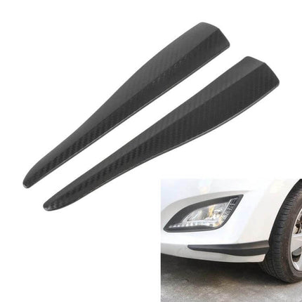 Carbon Fiber Silicone Bumper Strip for Car Door Protection - pair of textured silicone door edge protectors shown installed on white car