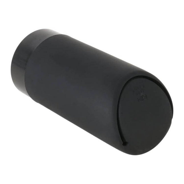 Alt Tag: Car Multifunctional Mini Trash Can Black For Car Cabin compact silicone ABS car trash can with elastic push opening, 15 x 6.8 cm, one-hand operation