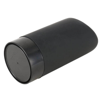 Car Multifunctional Mini Trash Can Black For Car Cabin - compact silicone ABS car trash can with push-open lid, 15 x 6.8 cm, one-hand operation