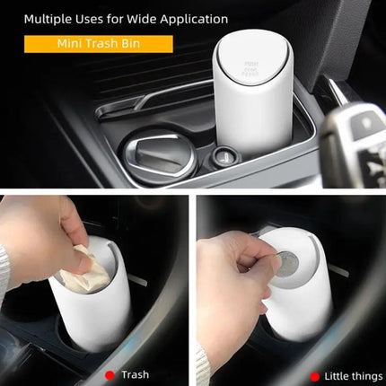 Car Multifunctional Mini Trash Can Black For Car Cabin