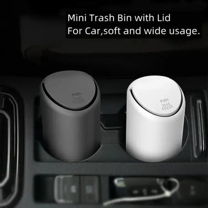 Car Multifunctional Mini Trash Can Black For Car Cabin