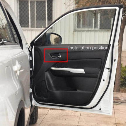 Inside Door Handle For Vitara Right Front Replacement installed on open Suzuki Vitara right-front interior door, showing installation position and red highlight