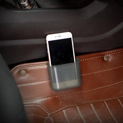 Car Multifunctional Storage Box For Phone And Small Items - compact silicone ABS car phone holder for center console or door pocket, 8.5x3.5x8.5 cm