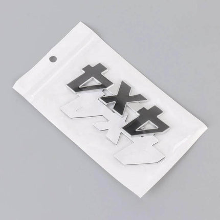 Personalized Aluminum Alloy Car Decorative Sticker - chrome 4x4 emblem in peel-and-stick packaging for hood or bumper customization