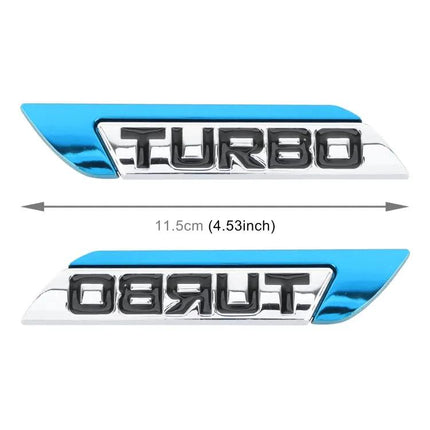 Durable Aluminum Alloy Personalized Turbo Decorative Stickers for Cars