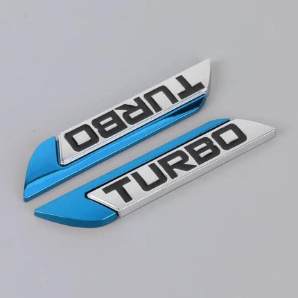 Durable Aluminum Alloy Personalized Turbo Decorative Stickers for Cars