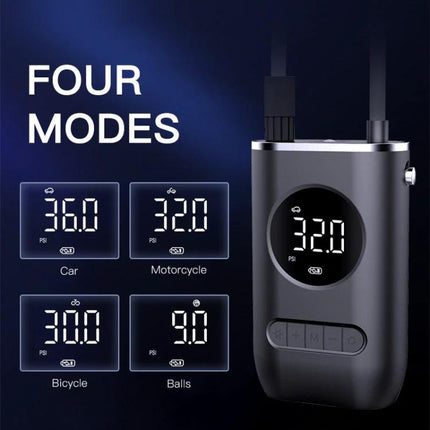 Compact Portable Tire Inflator for Everyday Vehicle Maintenance - compact digital inflator with 4 modes for car, motorcycle, bicycle, balls