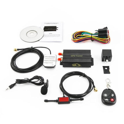 Deaoke Wireless GPS Tracker for Vehicle Security with Remote Control compact GPS tracker kit with antenna, wiring harness, remote and mounting accessories