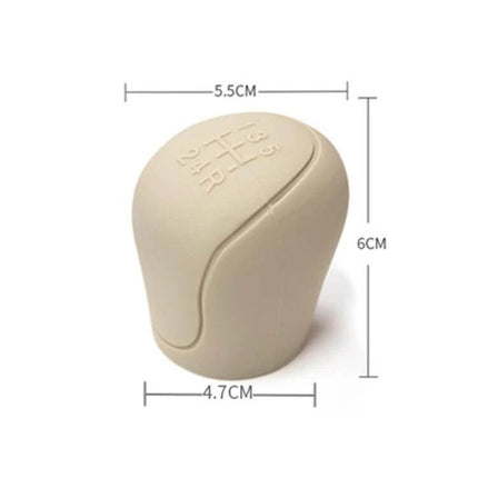 Ford Silicone Dustproof Shift Knob Cover, Size 5, Everyday Use - beige silicone sleeve with gear pattern, 5.5x6x4.7cm, dustproof durable
