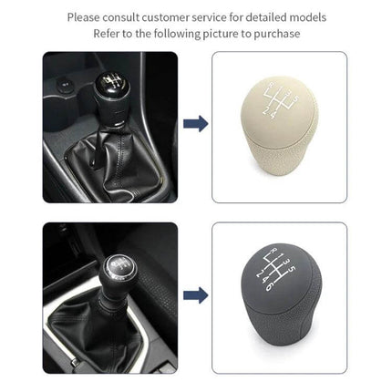 Volkswagen 5-Speed Silicone Shift Knob Cover For Daily Use beige and black examples showing fit over standard 5-speed shifters