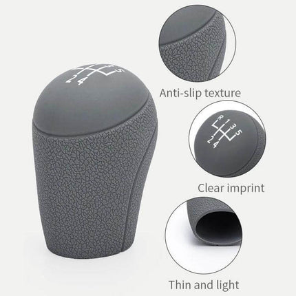 Silicone Dustproof Shift Knob Cover For Volkswagen 6-Speed - gray anti-slip textured silicone cover for comfortable grip