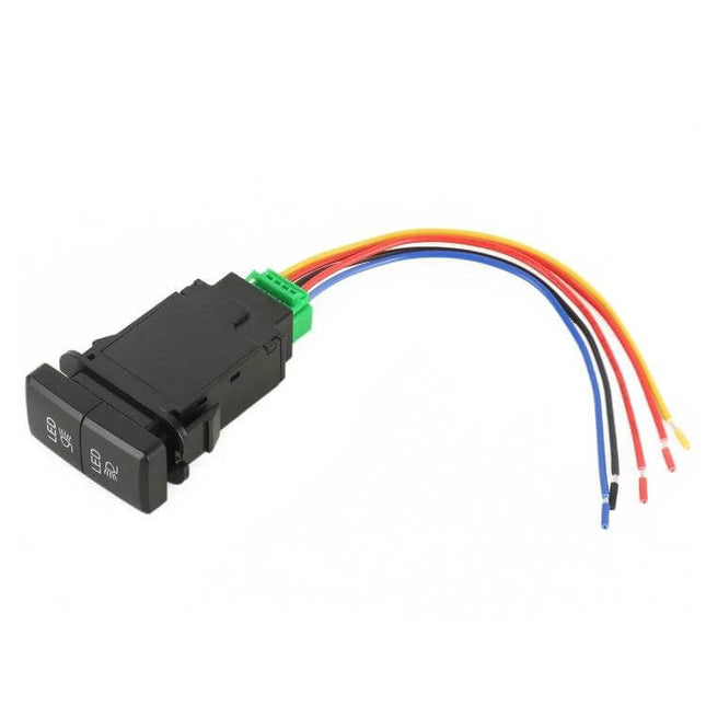Toyota Fog Light Switch With Lock, Easy Install For Front Dash - black dash-mount switch with wiring harness