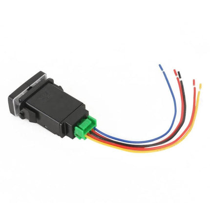 Toyota Fog Light Switch With Lock, Easy Install For Front Dash - black dash-mount switch with multicolor wiring harness