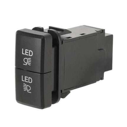 Toyota Fog Light Switch With Lock, Easy Install For Front Dash - black LED dual-button dashboard replacement switch  