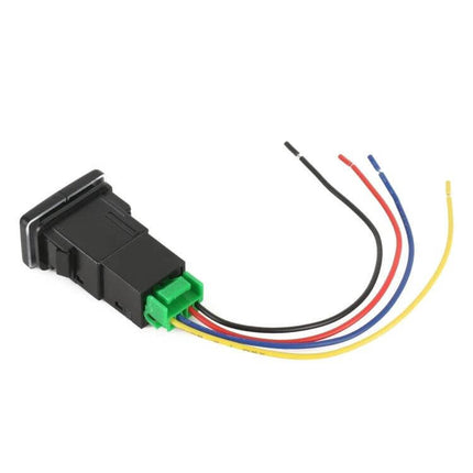 Toyota Dual Control Car Switch With Blue-Green Light 4-wire replacement switch for Toyota dashboard controls with blue-green indicator