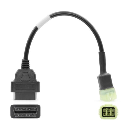 Kawasaki Adapter Cable for Motorcycle Diagnostic Checks - OEM-style diagnostic lead to read and reset fault codes on compatible Kawasaki bikes