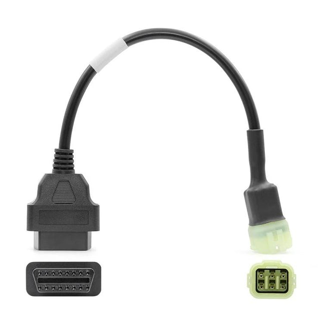 Kawasaki Adapter Cable for Motorcycle Diagnostic Checks - OEM-style diagnostic lead to read and reset fault codes on compatible Kawasaki bikes