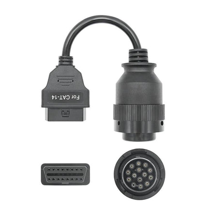 Essential Adapter for Car Maintenance and Diagnostics - black plastic plug-in diagnostic adapter for OBD connector, durable cable for quick vehicle checks