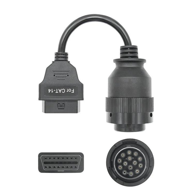Essential Adapter for Car Maintenance and Diagnostics - black plastic plug-in diagnostic adapter for OBD connector, durable cable for quick vehicle checks