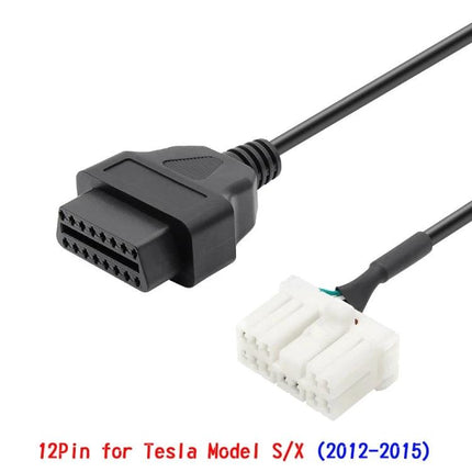 Accessory for Tesla Model X and S Vehicle Maintenance — 12-pin diagnostic plug cable for 2012-2015 Model S and X, lightweight plastic