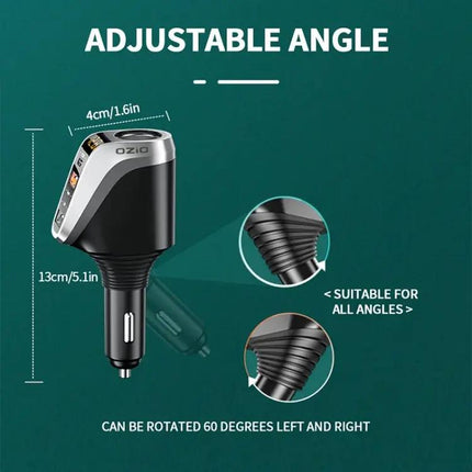 Car Charger With USB-C And USB Dual Ports, Cigarette Lighter