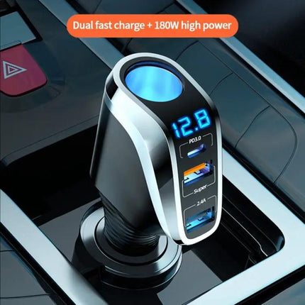 Car Charger With USB-C And USB Dual Ports, Cigarette Lighter