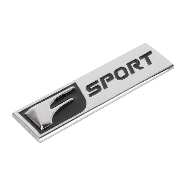Personalized Aluminum Alloy Stickers for F-SPORT Cars silver F-SPORT emblem badge for trunk or grille, durable custom adhesive sticker