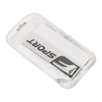 Personalized Aluminum Alloy Stickers for F-SPORT Cars chrome emblem in retail packaging, adhesive-backed F-SPORT badge