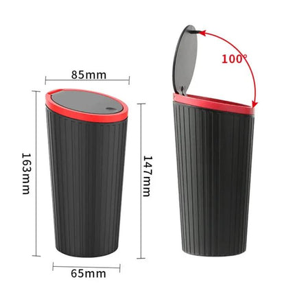 Car Armrest Box Trash Can With Lid For Front Console Storage