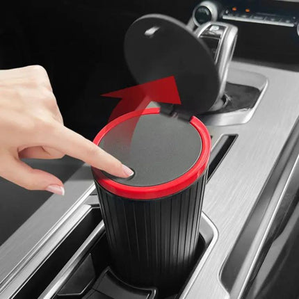 Car Armrest Box Trash Can With Lid For Front Console Storage