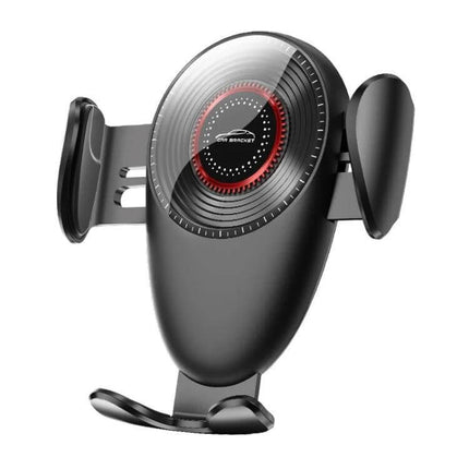 Universal Car Phone Holder With Auto Clamp For 4.7 To 7.2 Inch Phones - black gravity-sensor mount with four-corner anti-slip silicone support